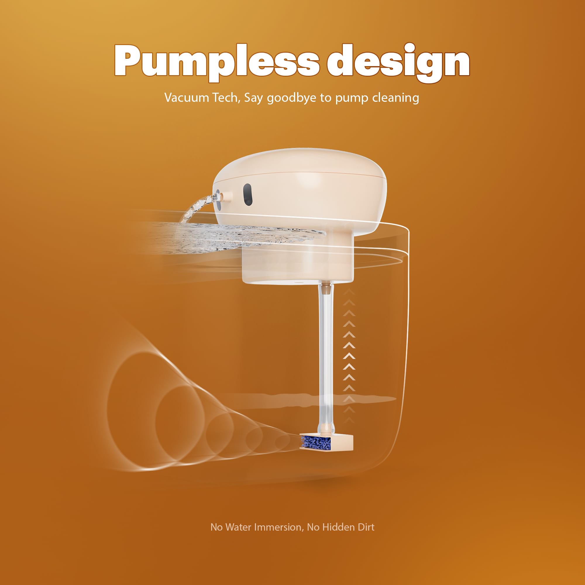 [PetTop] Pumpless Cat Water Fountain - 102oz/ 3L - Stainless Steel Tray – 3600mAh Battery Operated with Motion Sensor -Little Octopus Water Dispenser