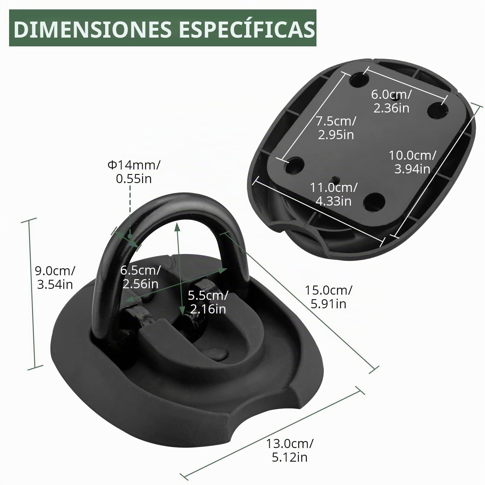 EYPINS Anclaje de Suelo, Pared, Anclaje Antirrobo Aleación de Acero de Alta Resistencia, 4 Puntos de Anclaje Fijos de 16 mm, con Hebilla de Anclaje Plegable para Motos, Bicicletas