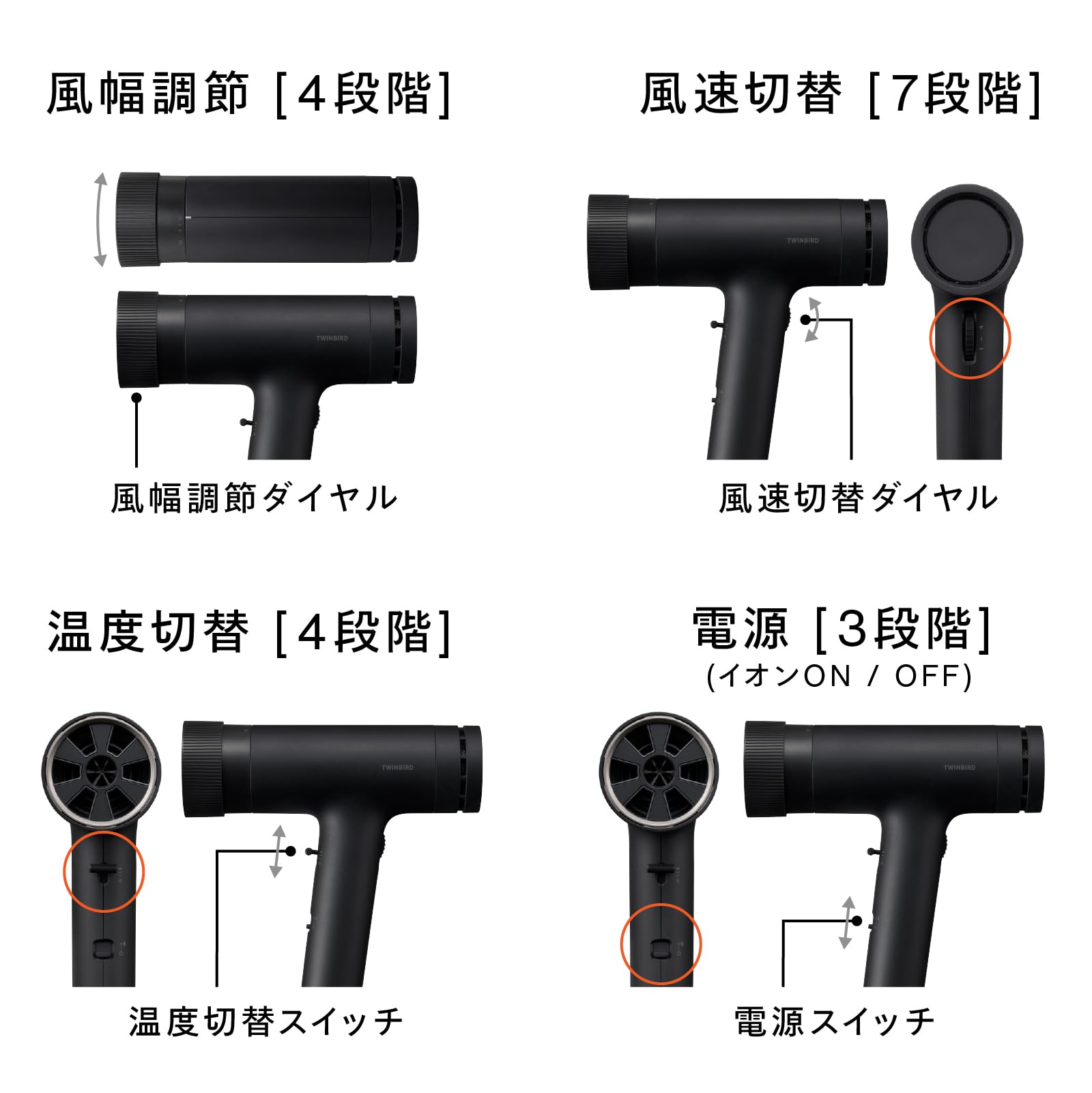 Amazon | TWINBIRD(ツインバード) 匠クラフトドライヤー コード長3.0m