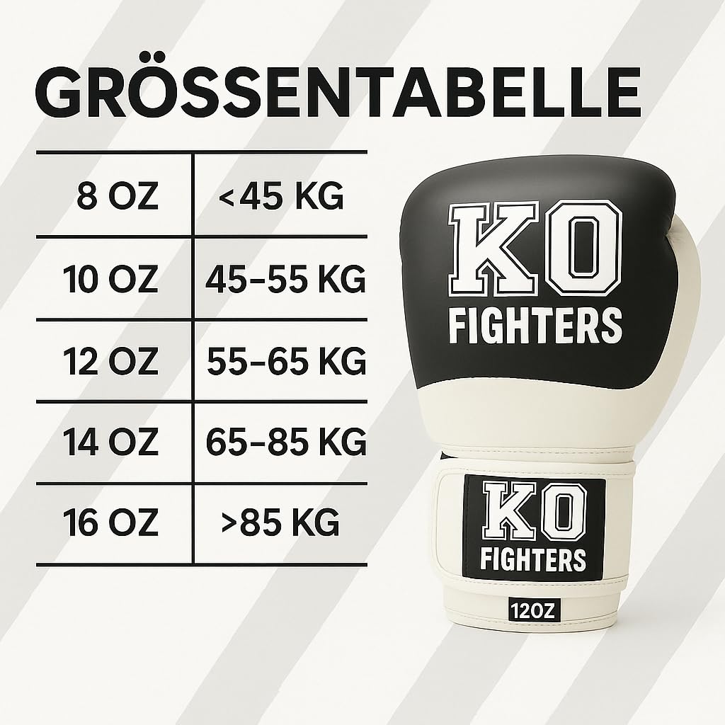 Guantoni da boxe – kickboxing, boxe e MMA – Pelle vega, chiusura in velcro – Guanti da allenamento per principianti e avanzati – Borsa per il trasporto inclusa – Nero e bianco