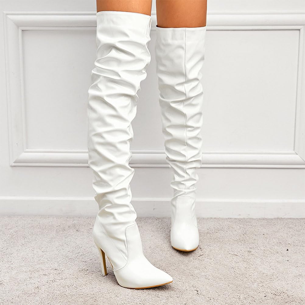 Botas Mujer Altas Invierno Elástico Vintage Boots de Nieve Casual