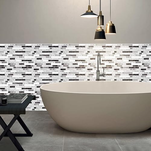 Vista 144 de STICKGOO - Azulejos autoadhesivos para loseta en muro, 12 x 12 pulgadas, azulejos autoadhesivos para loseta en muro de cocina y baño