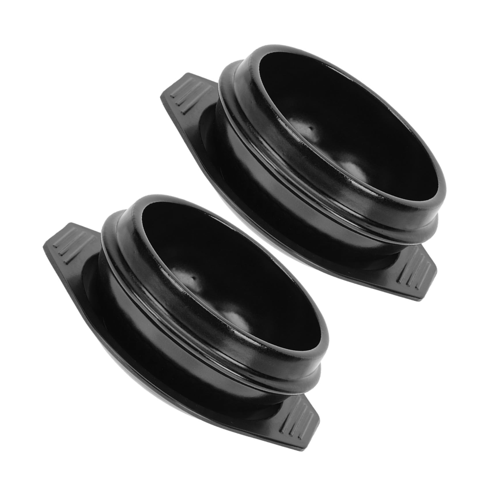 Bol Chaud en Pierre Coréenne 2pcs 800ml en Céramique avec Plateau, Bol à Bibimbap Noir Classique, Cuisson Sûre Cuisine Maison et Restaurant