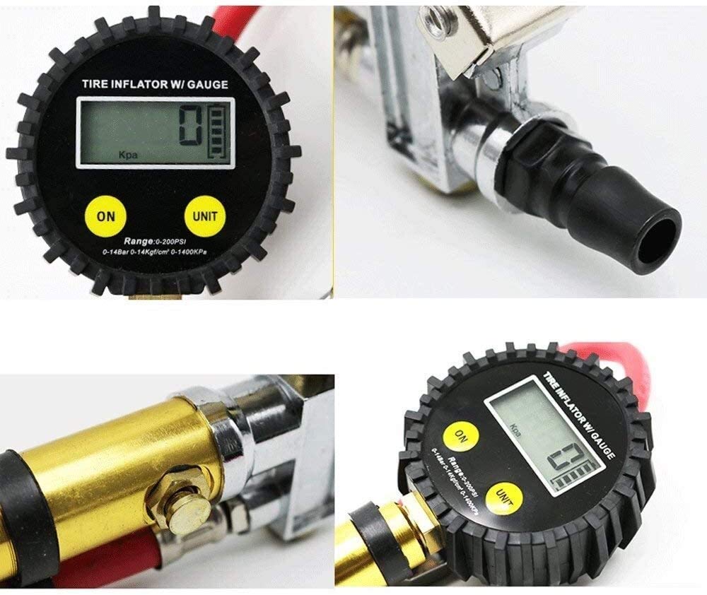 AGAATI Medidor de presión de neumáticos Digital, inflador y desinflador de 0-150PSI, medidor de presión de neumáticos de Alta Resistencia, Soporte del medidor de presión de neumáticos