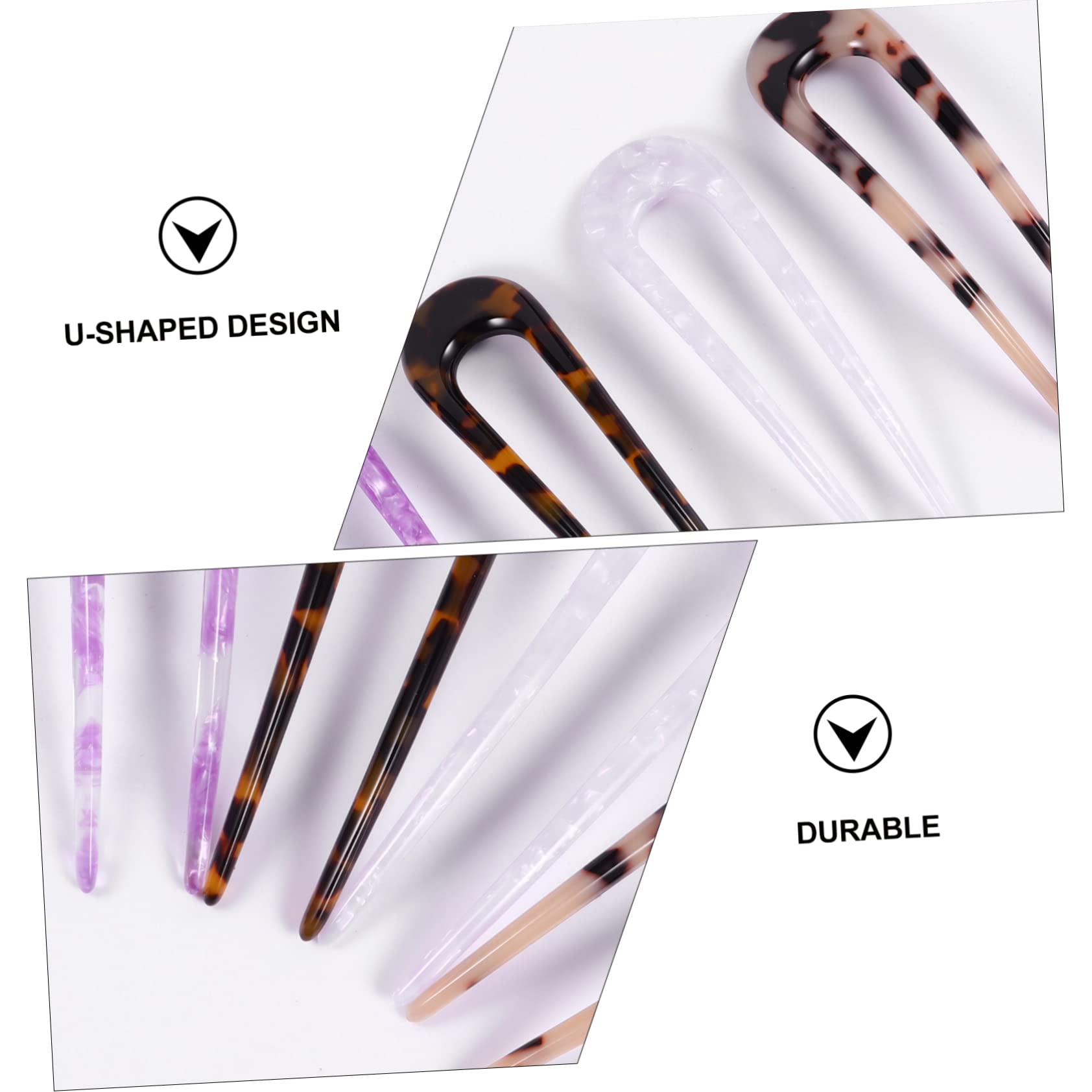 Baluue 12stücke U-förmige Haarnadeln Acetat Doppelte Prong-haarspangen Für - Stilvolle Haaraccessoires Verschiedenen Farben Für Hochzeiten Und Partys