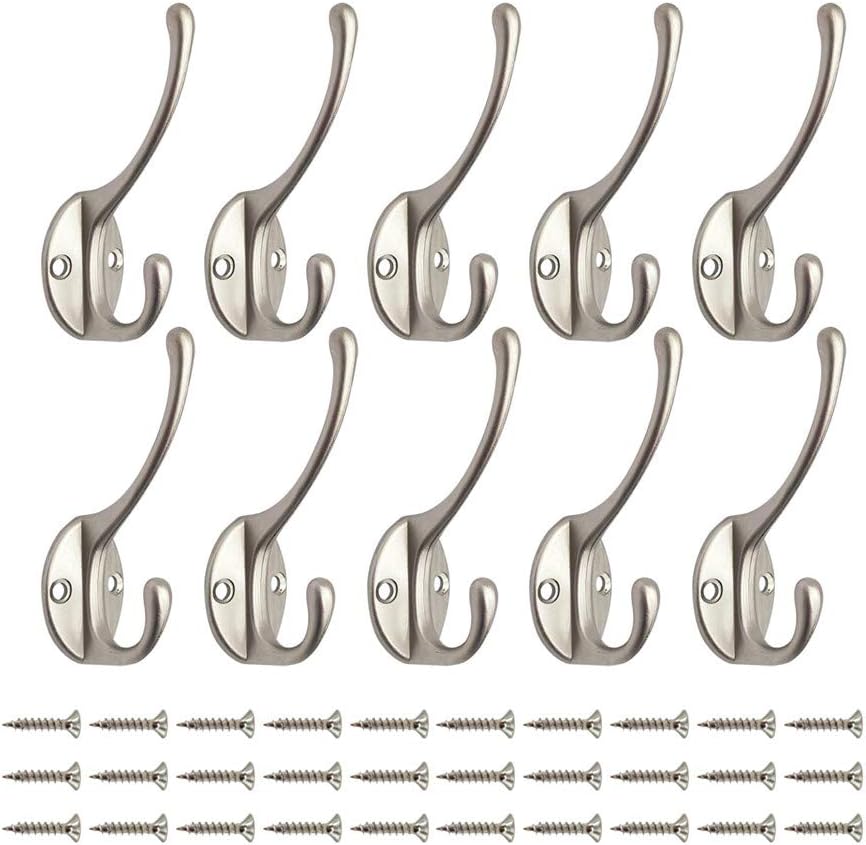 – 10 Pcs Modern Coat Hooks Wall Hooks Clothes Hat Hooks Robe Hooks Wall Mounted Hook for Aisle Entryway Garage