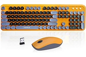 FOPETT V2030 - The Vibrant Wireless Keyboard and Mouse Duo for Enhanced Productivity