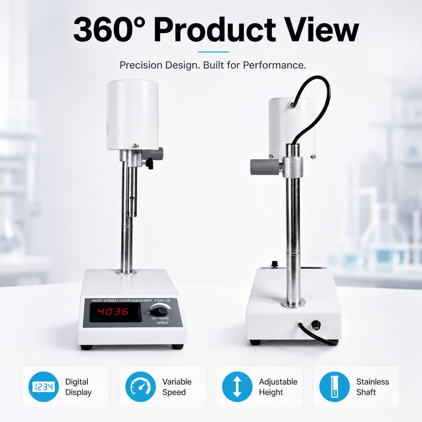Mezclador Dispersor Homogeneizador De Alta Velocidad De Laboratorio, Máquina Emulsionante Ajustable De 8000-22000RPM Para 5-1000Ml, Herramienta De Emulsificación De Alto Cizallamiento