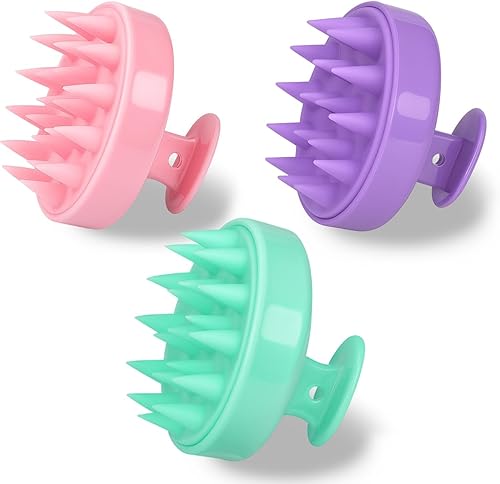 3 Stück Kopfhaut Massagebürste, Kopfmassagegerät, Kopfmassage Bürste, Weiche Bor