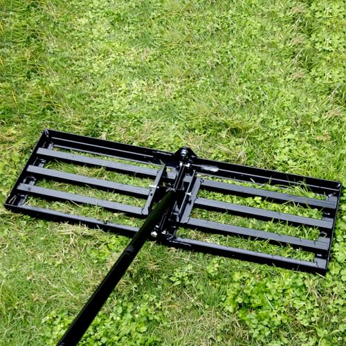 Garten Rasen Rakel 75x25 cm mit 1.9 Meter Stiel Müheloses Rasennivellierwerkzeug leicht anwendbar, Leveling Rake, Rasen-Rakel