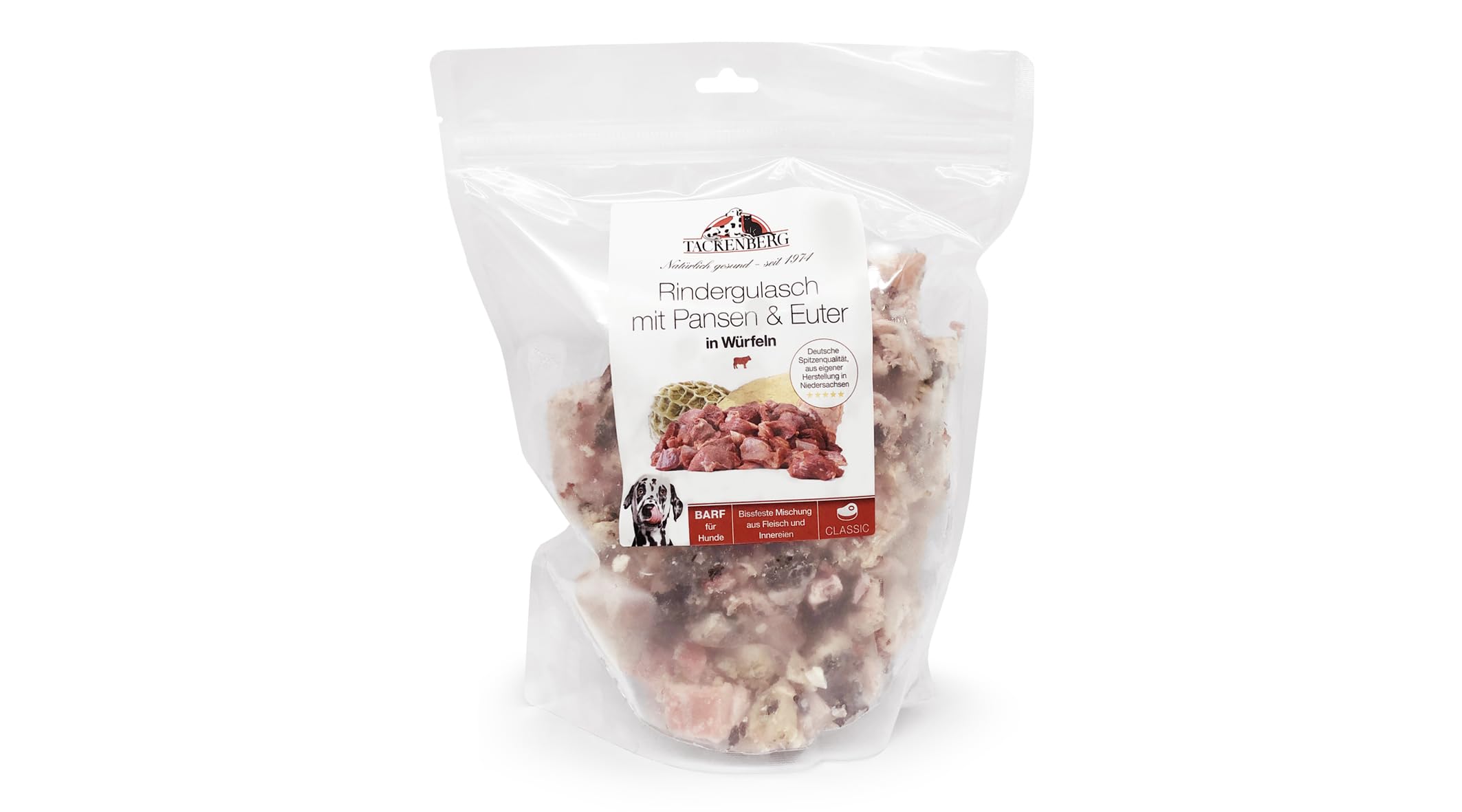 TACKENBERG Rindfleisch mit Pansen & Euter in Würfeln, 20 x 1000 g
