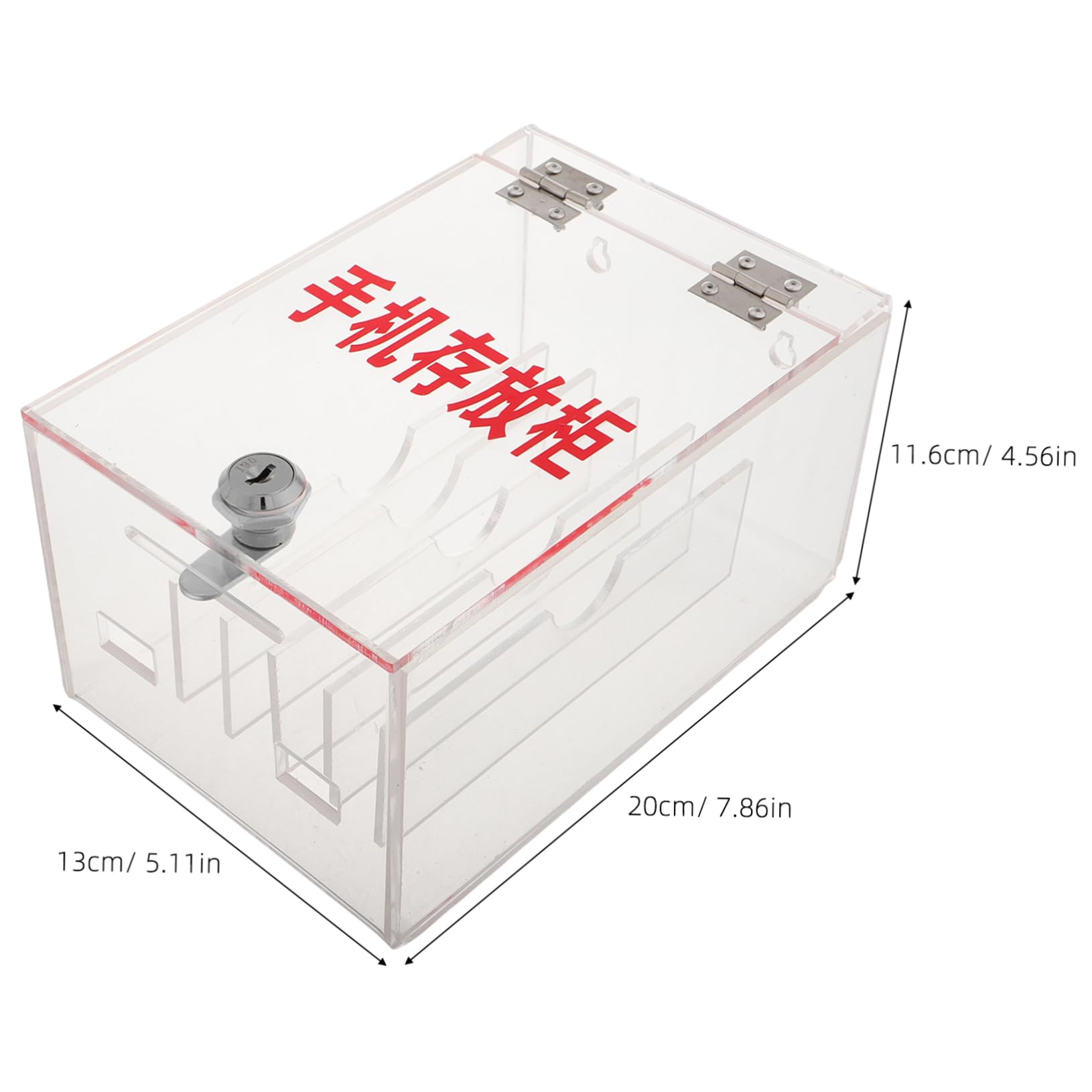 PRETYZOOM Secure Acrylic Cellphone Storage Box Lock 6 Compartment Phone Organizer for Home Office