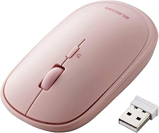 エレコム ワイヤレスマウス 無線2.4GHz Slint M-TM10DBPN 薄型 静音 4ボタン プレゼンモード機能付 ポーチ付 Windows Mac 対応 ピンク