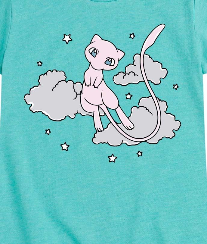 Pokémon - Daily Sketch Mew - Girls Fitted Short Sleeve Graphic T-Shirt3