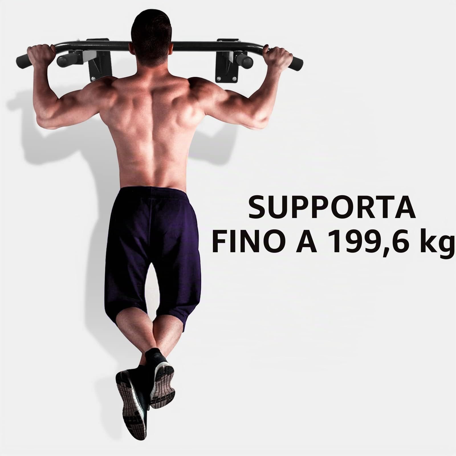 Muro Barre per Trazioni, Barra per Trazioni Montata a Parete con Maniglie Antiscivolo, Montaggio a Parete Sbarra Trazioni, Pull Up Chin Up Bar per Casa Fitness Palestra Allenamento Sollevarsi