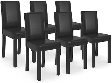 IDMarket - Juego de 6 sillas Hannah negras para comedor