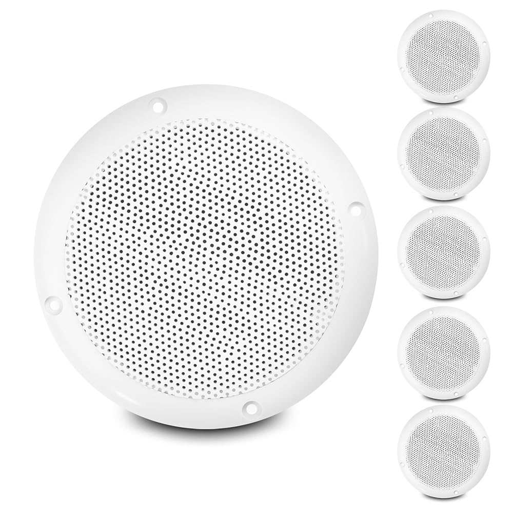 VONYX 6x 6.5 White Waterproof Ceiling Speakers – IP44 Rated Outdoor Garden Bathroom Marine Audio Speaker System – 2-Way Passive 300W Home Installation Sound Kit-picture-11