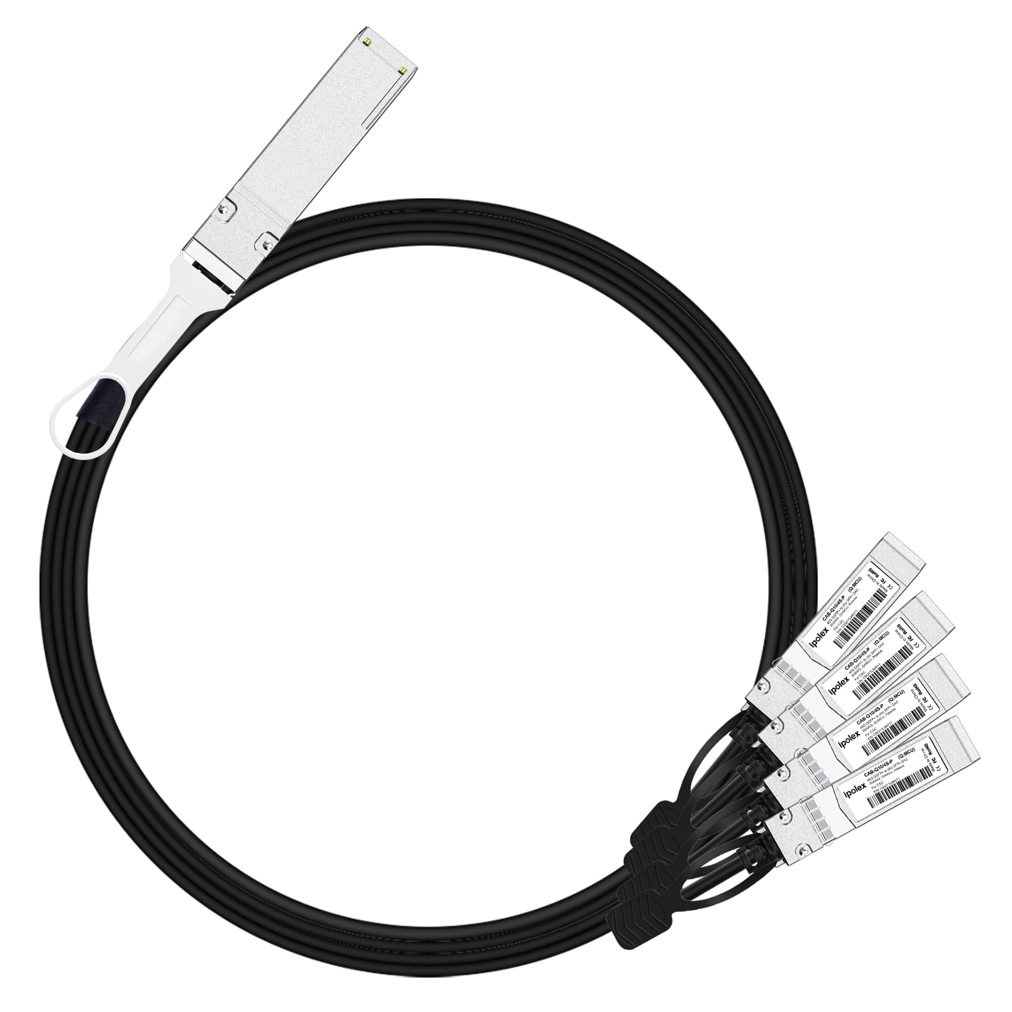 ipolex 40G QSFP+ to 4x10G SFP+ Breakout DAC Twinax Cable for Cisco QSFP-4SFP10G-CU0.5M, 0.5-Meter(1.6ft), 40GBASE-CR4 Direct Attach Copper(DAC) Passive Copper Cable, for Cisco, Ubiquiti and More