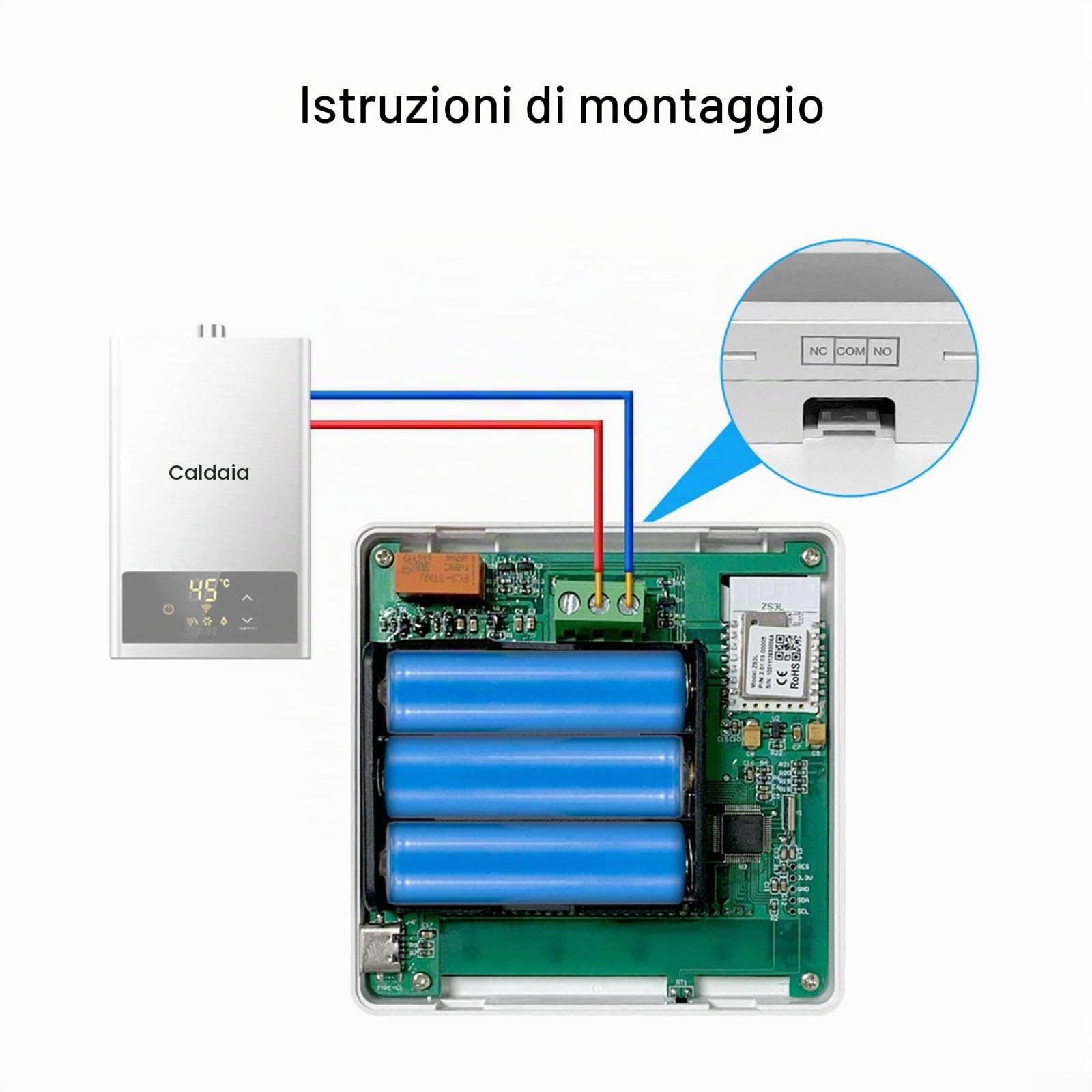 Termostato intelligente Wifi per riscaldamento caldaia a gas per Tuya Zigbee - Termostato programmabile intelligente, alimentato a batteria, termostato da forno a parete con display LCD, controllo APP