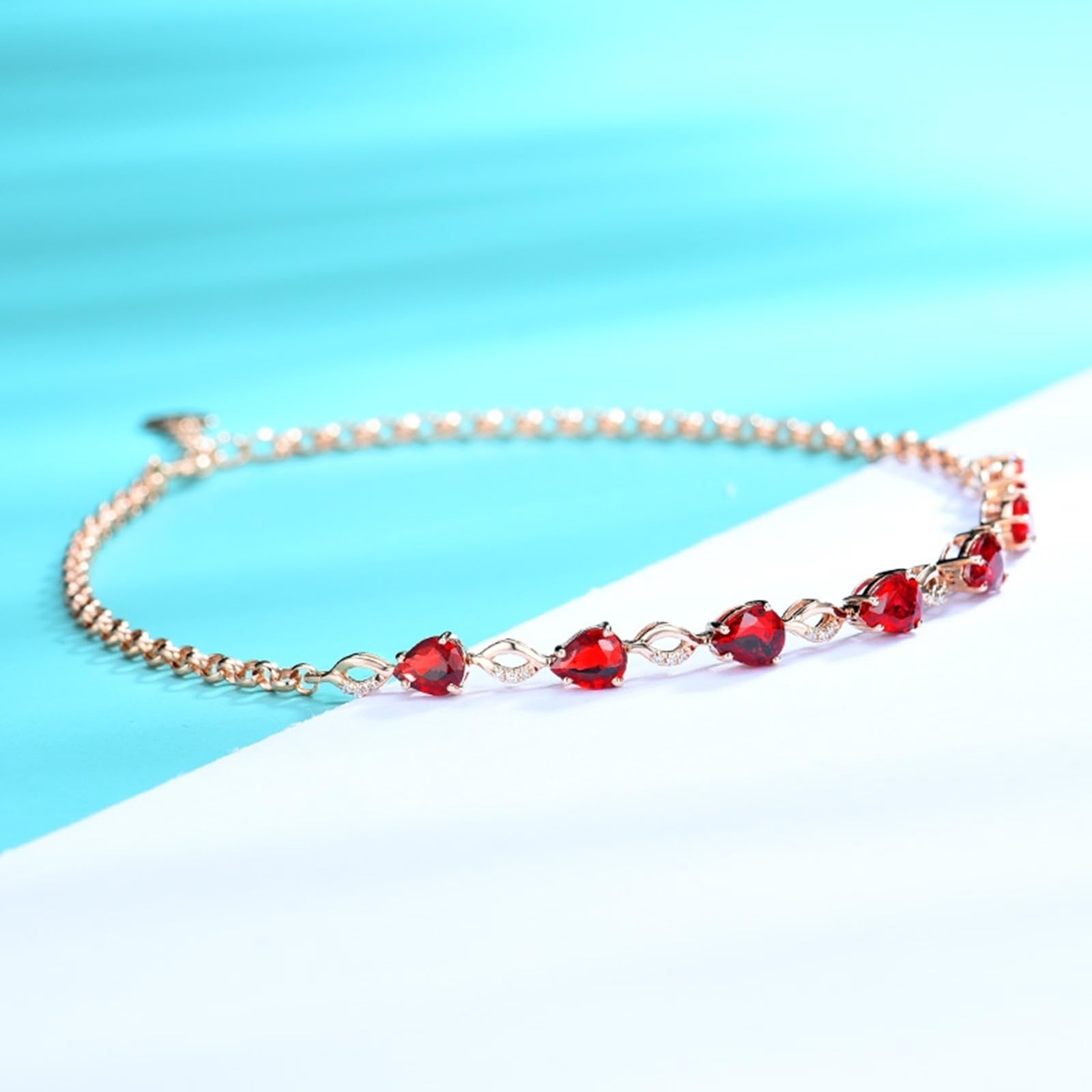 Bransoletki z białego złota 750/585/375, 1,8ct rubinowa bransoletka 16-18 cm przedłużenie 4 cm z diamentem, bransoletki dla kobiet chłopaków