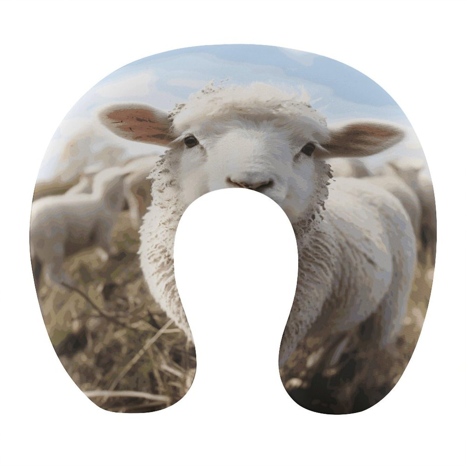Btcowzrv Style Cute Sheep Lamb U Shaped Neck Pillow Travel Pillows