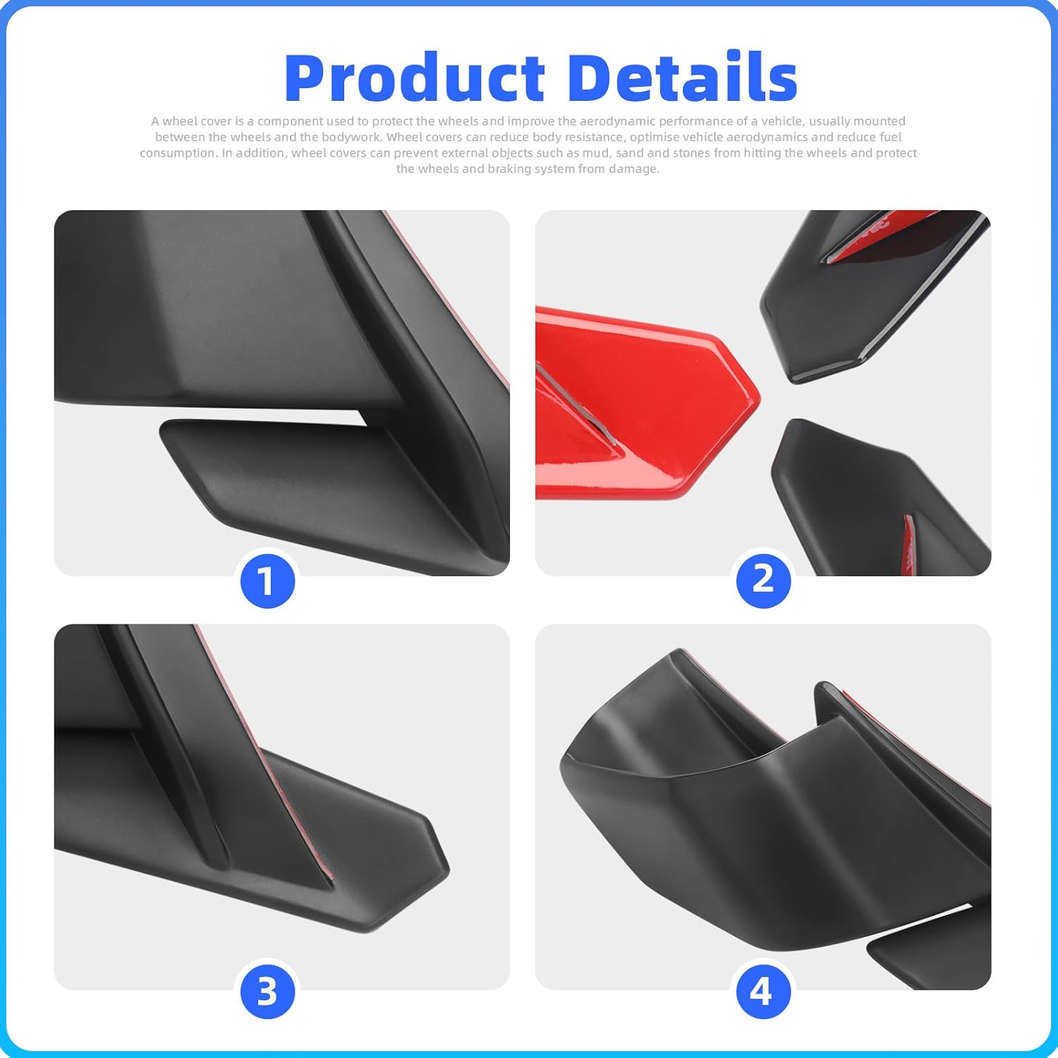 Front Spoiler Winglets Motorcycle Side Black Fairing Kit Air Deflector for A-prilia RS 660 2021-2025 Beak Cowl Extention (Matte Black)