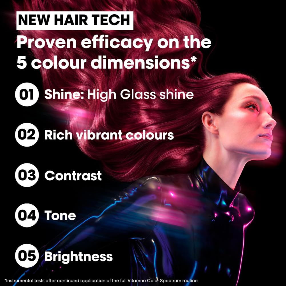 L'Oréal Professionnel Vitamino Color Spectrum Sulphate Free Shampoo, for Coloured Hair With Ferulic Acid + Citric Acid, Shine - Image 3