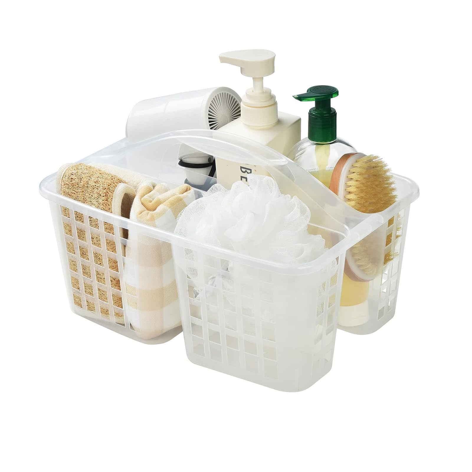 Boxonly Portable Shower Caddy Basket Convenient Cleaning Supplies Organizer with Compartments and Handle Ideal for Bathroom Bedroom Kitchen