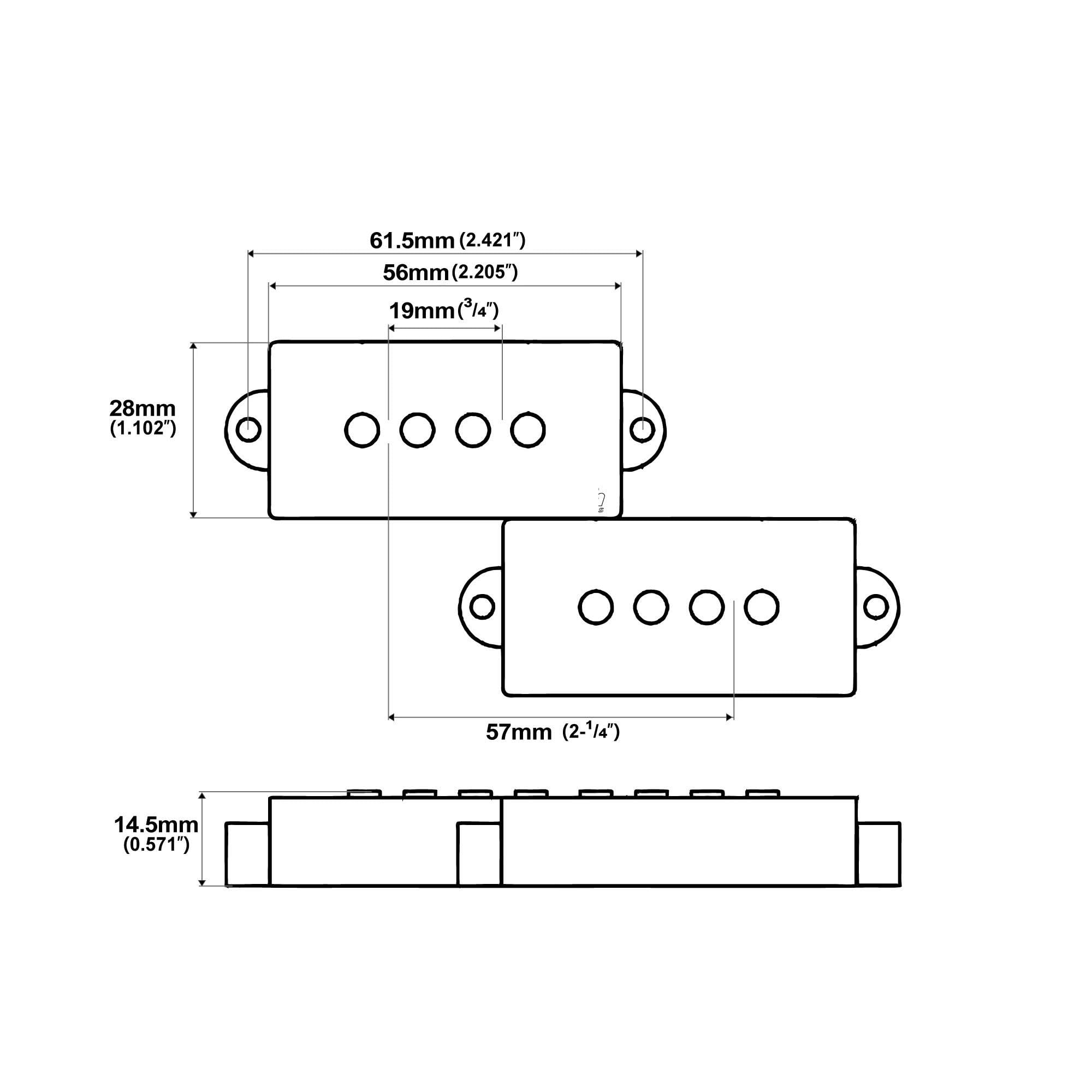 Repuestos Para Pastillas De Guitarra Juego De Pastillas Humbucking Alnico 5 Con Voz Vintage | Juego de pastillas humbucking para bajo de 4 cuerdas
