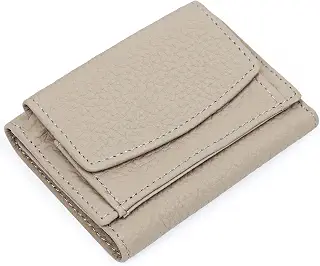 [imeetu] ミニ財布 三つ折り財布 レディース メンズ 本革 小銭入れ付き 軽量 コンパクト RFID （グレー） | 本革財布 65g軽量 小さい財布 高級本革 みつおり 小さい ボックス型小銭入れ 手のひらサイズ 専用ギフトボック付き 柔らかい 旅行 男女兼用 スキミング防止