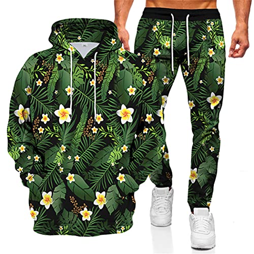 Ensemble sweat à capuche et pantalon 3D imprimé floral décontracté Lmst5165