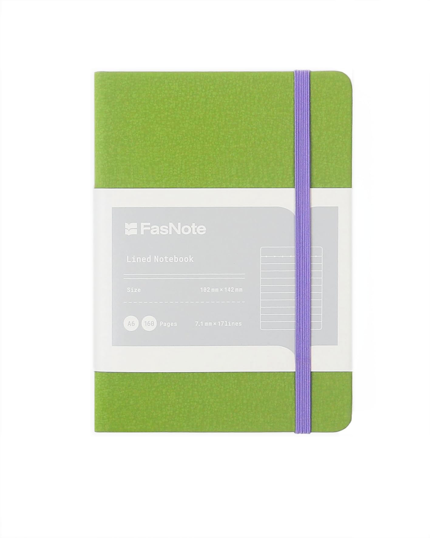 A6 Lined Hardcover Notebook, 100 GSM Paper, Olive