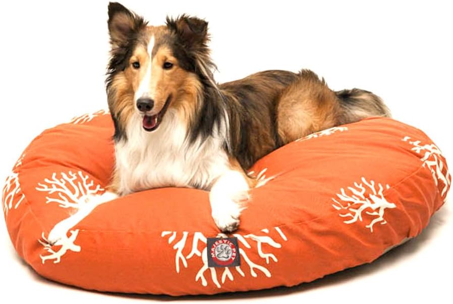 Majestic Pet Orange Coral Round Pet Bed, Medium