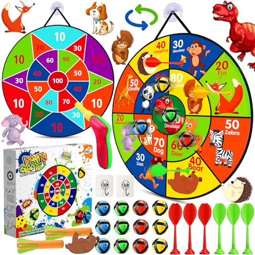 Amzeeniu 66cm Diana Dardos de Plegable Doble Juego de Dardos Seguro Tablero de Dardos Toy Sports con Bolas Adhesivas,1 Pistola de Juguete,Juegos de Fiesta,Dardos para Niños,Juego De Lanzamiento