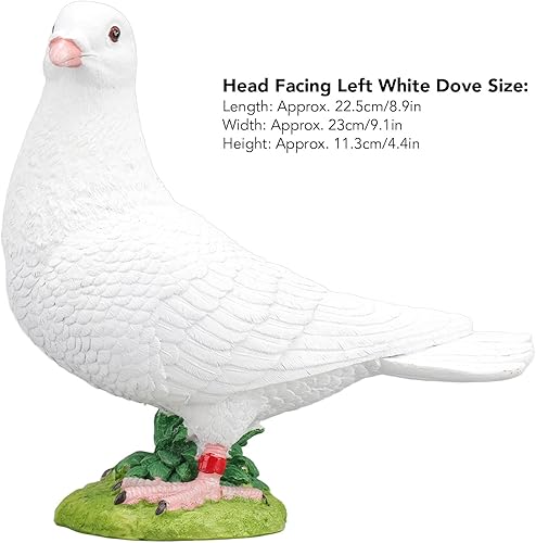 Miniatura 5 de TOPINCN Adorno de paloma blanca, palomas, estilo rural, decorativo, pájaros sintéticos, decoración de jardín, manualidades, paloma, decoración