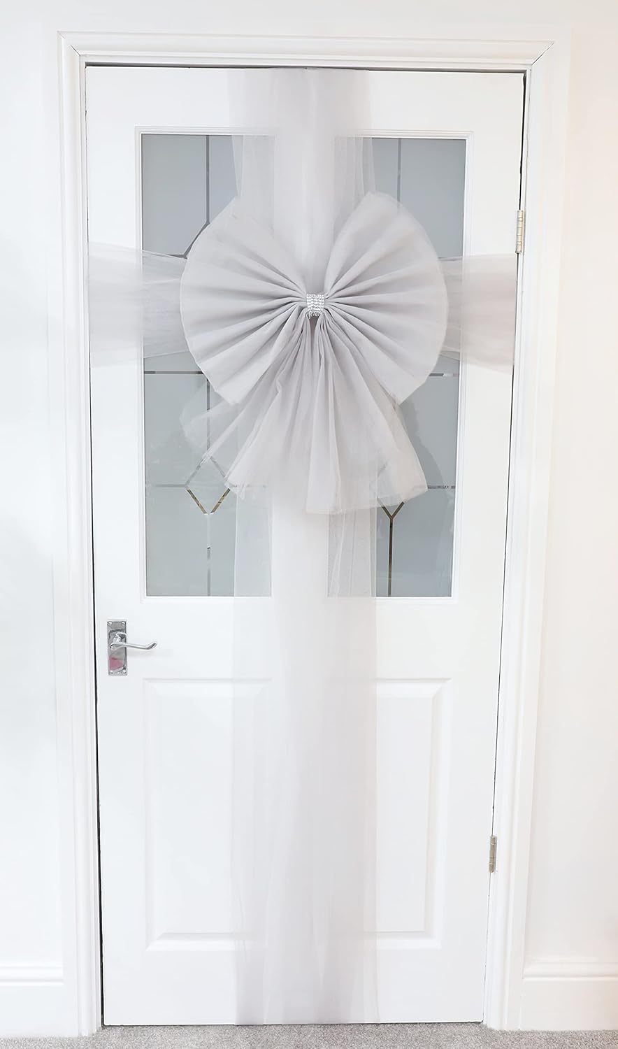 Christmas Concepts® DIY Decorative Door Bow with Diamante Decoration - Wedding/Parties/Christmas (Silver)