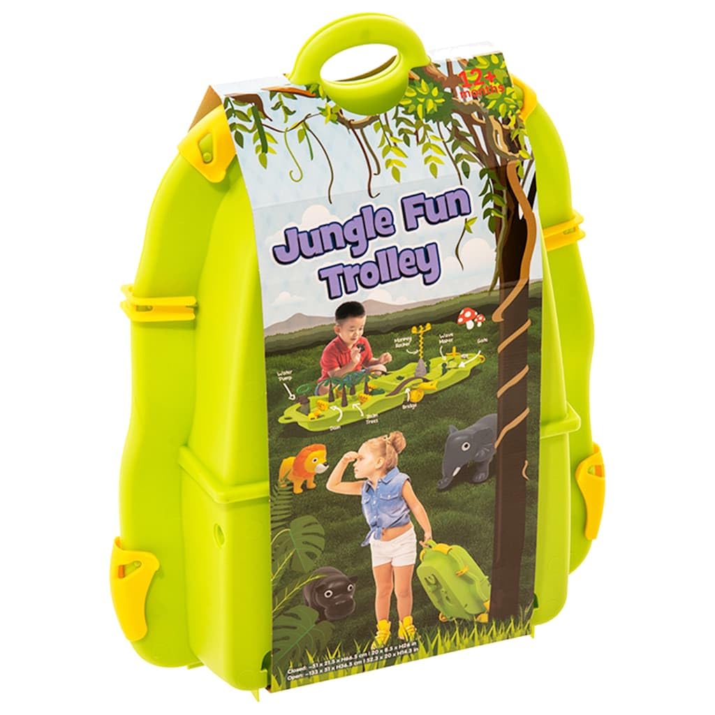 Wasserspiel-Koffer Jungle aus robustem Polypropylen 51x21,5x66,5 cm mit Wasserpumpe, Sandtisch und Spielzubehör für Kinder Garten Terrasse Sommer Outdoor Aktivität