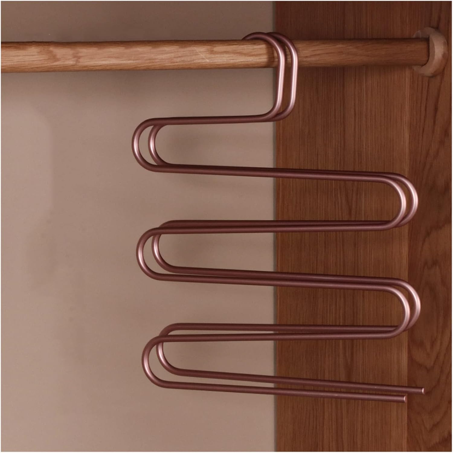 Laundry Rack, 2Pcs Pants Hangers, S-Type 5 Layers Trouser Hangers Space Saving Multi-Purpose Aluminum Alloy Scarf Hanger