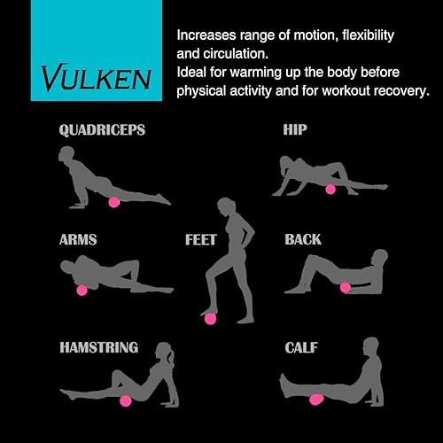 Miniatura 4 de Vulken Rodillo de espuma vibratoria extra largo de 17 pulgadas, 4 velocidades 3800 rpm, rodillo de espuma eléctrica de alta intensidad de carga
