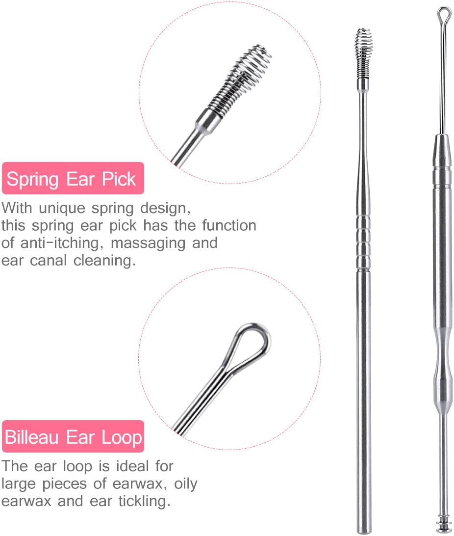 Ear Wax Removal Tool with Led Light for Kids - Toddlers, Infants, Baby and Adult by BonnyEars | Stainless Steel Earwax Remover Kit | Ear Pick Spoon Curette Tweezers Cleaning