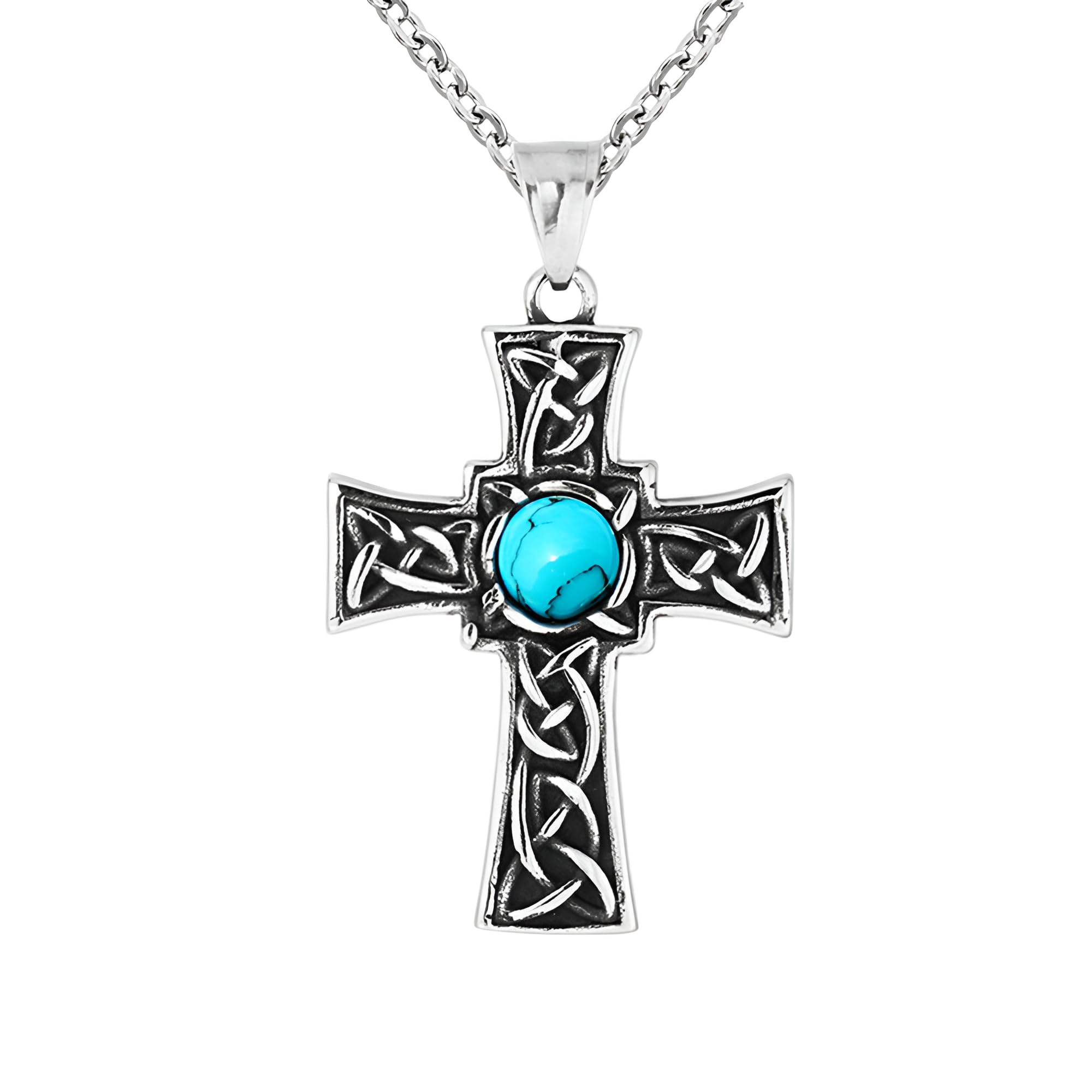 Collier Croix Celtique en Argent 925, Pendentif Viking Rétro - 8