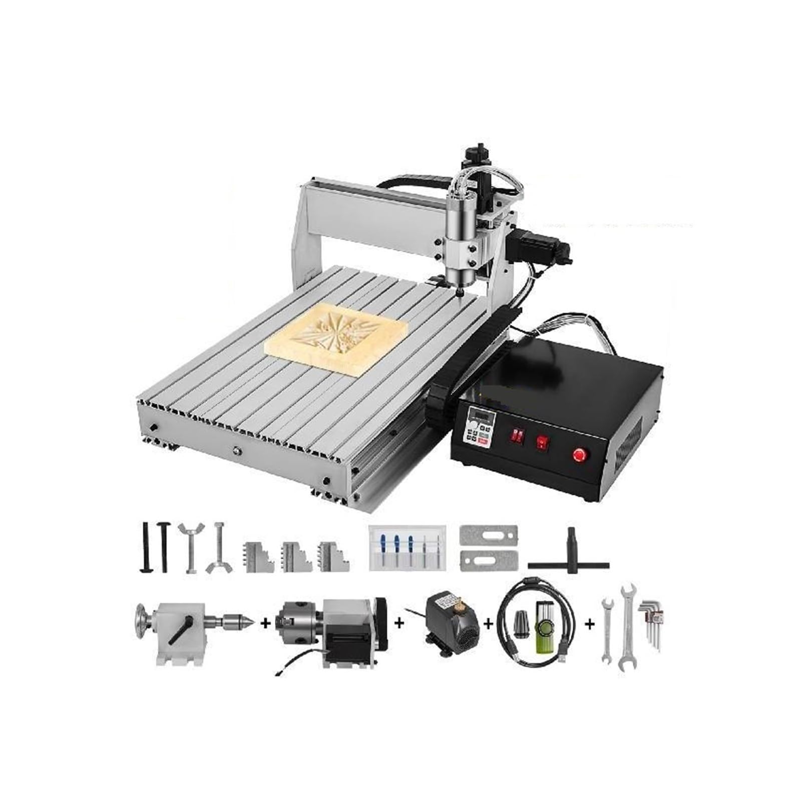 Graveur CNC 3/4 axes 6040/3040/3020, fraiseuse USB, gravure 3D PVC, Machine à découper le travail du bois Pour une utilisation DIY(3 Axis CNC 3040)