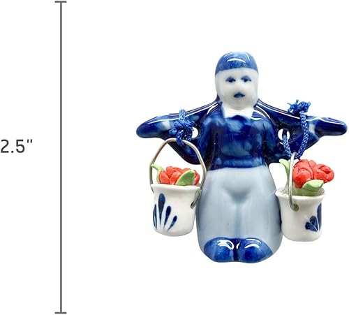Miniatura 2 de Imán de regalo holandés Delft Boy con tulipanes