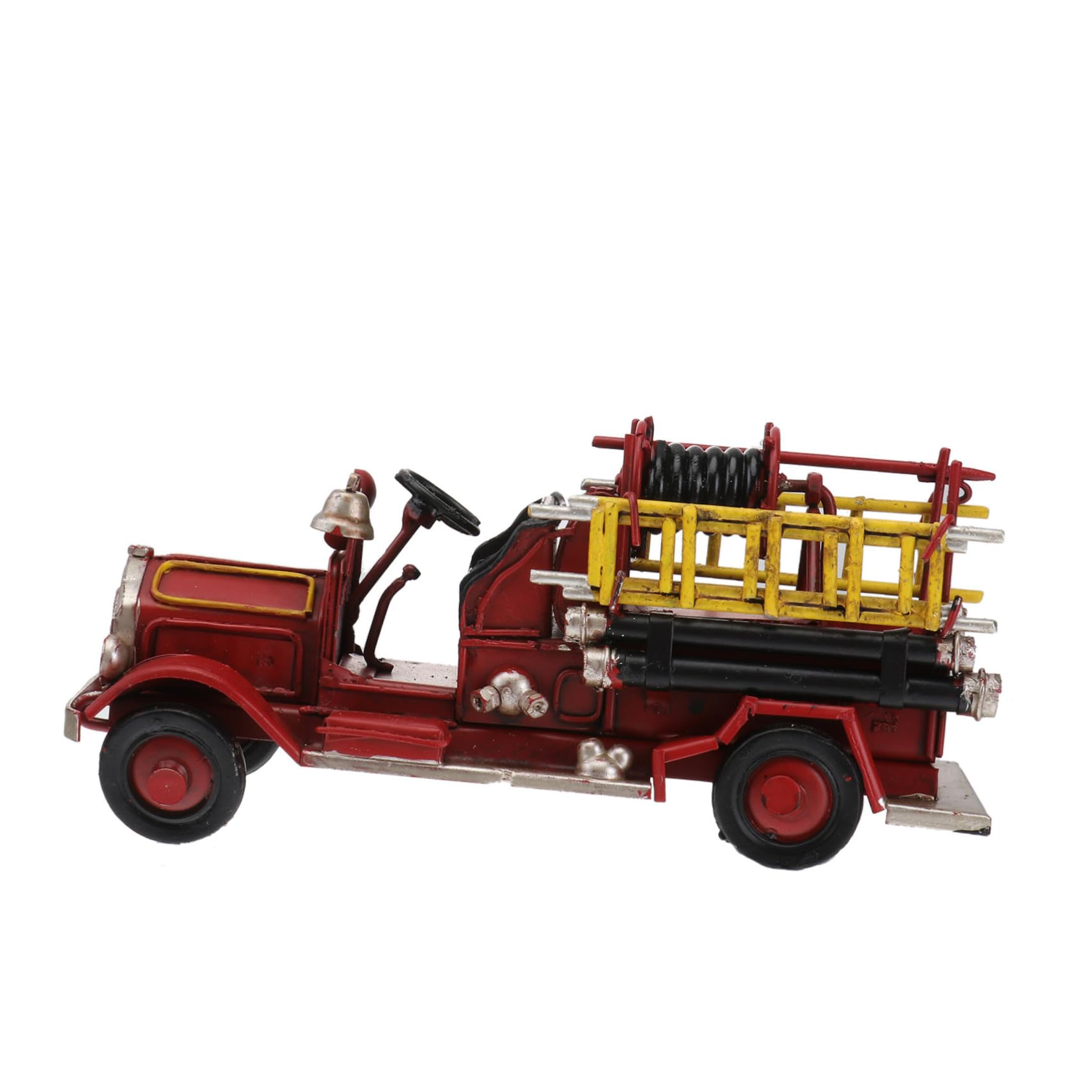 Europäisches Vintage Feuerwehrauto Modell aus Schmiedeeisen Kreative Rote Tischdekoration Rustikale Metallkunst für Zuhause und Büro Geschenk für Feuerwehrmann und Sammler