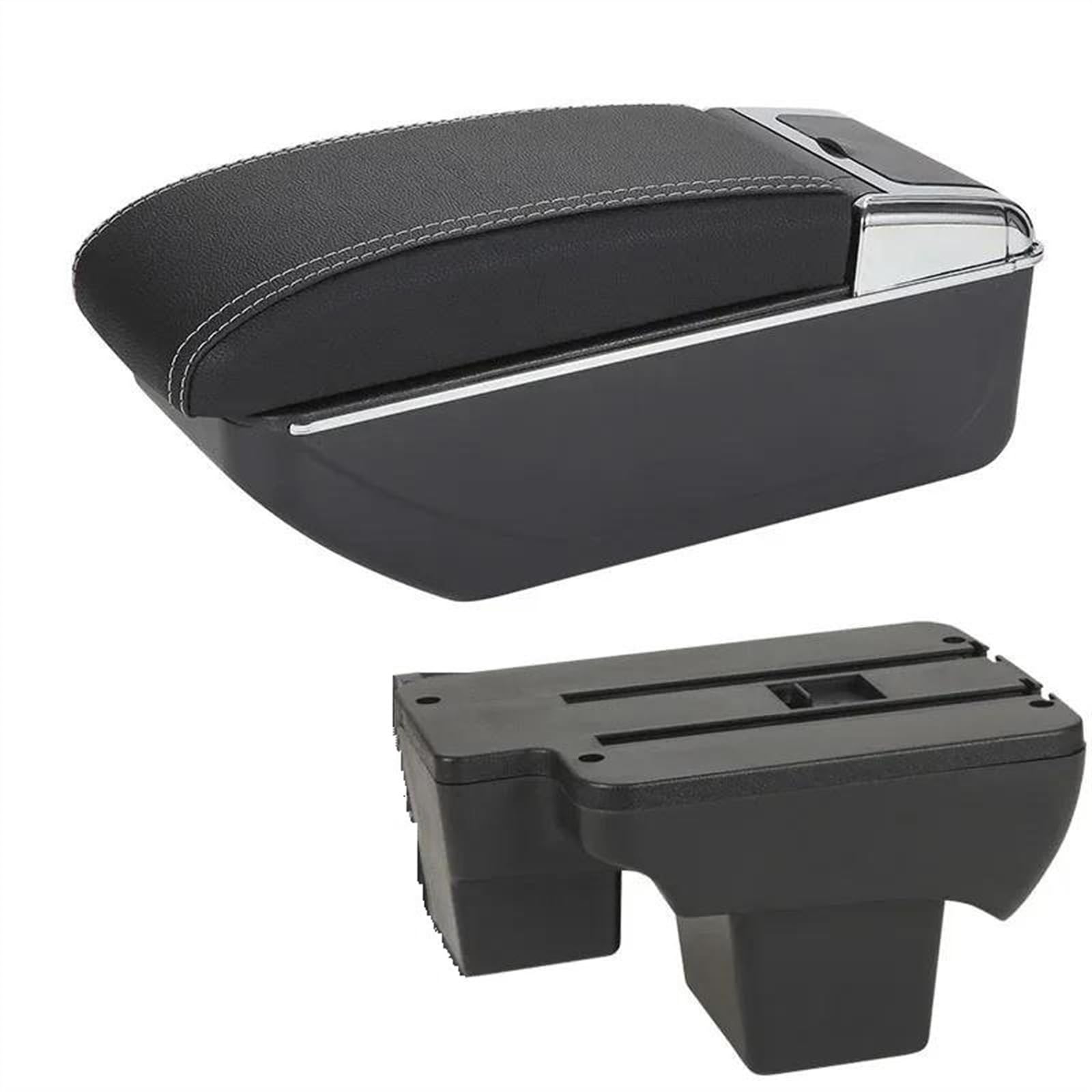 NOHEEU Car Armrest Box Dedicated Retrofit 2020-2024 Storage Parts Accessories For Polo(D3 Black white No USB)