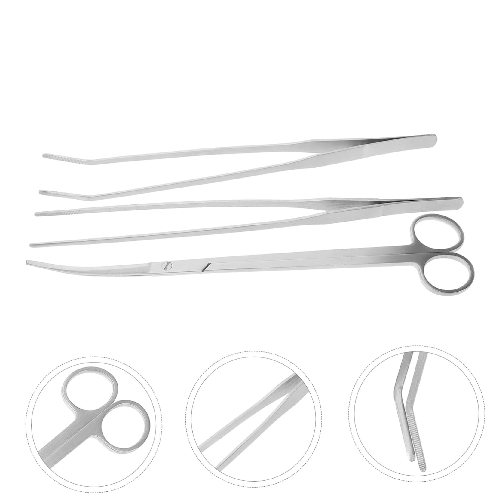 4 Ensembles Kit de Outils de Taillage pour Plantes de Outils Inoxydable pour Aquarium Pince à Épiler Ciseaux Spatule Accessoires pour Aquascaping Entretien de Réservoirs