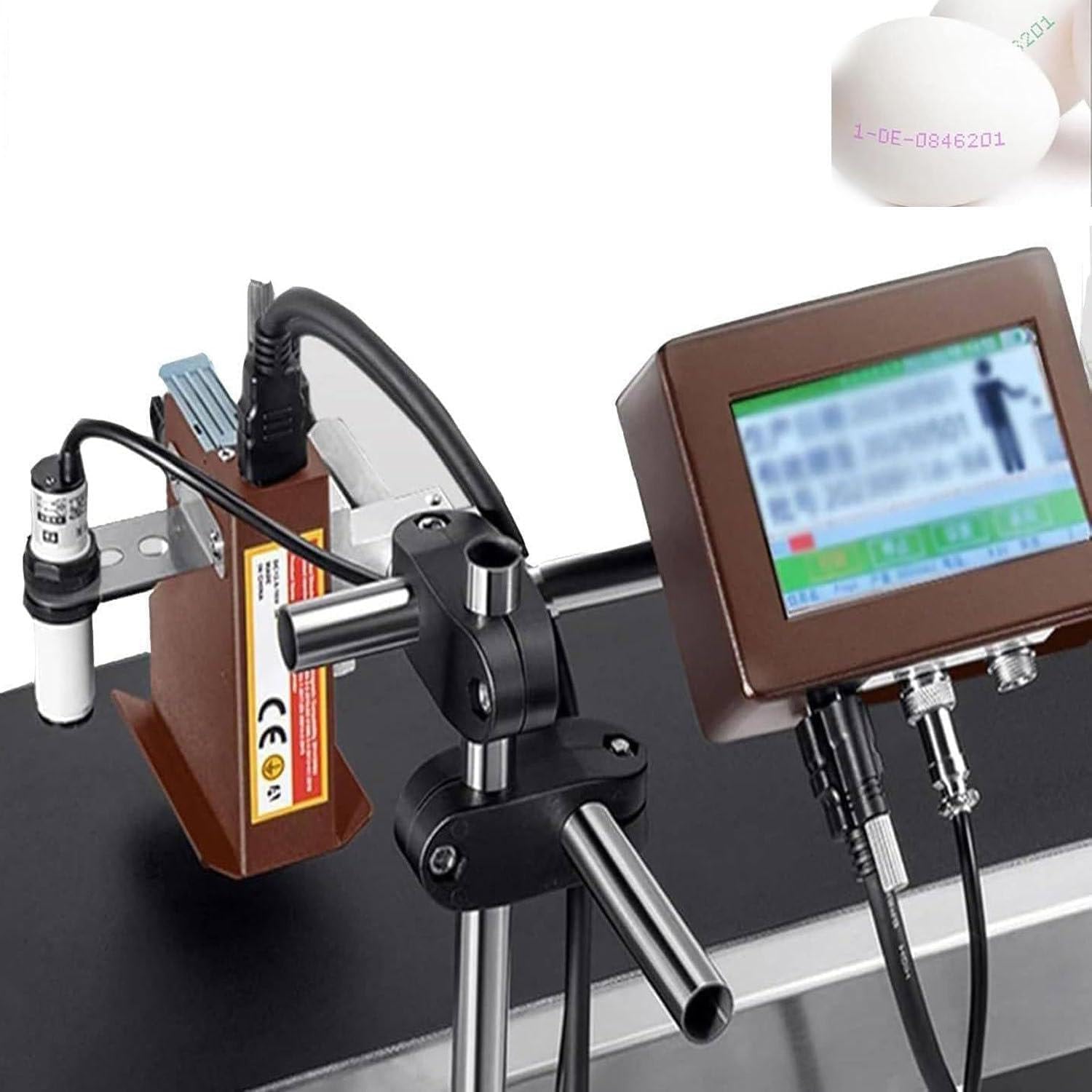 LjlXanthiper Automatic Batch Coding Machine,Inkjet Coding Machine,In-Line Inkjet Printer with 12.7/25.4mm Print Head,with Black Ink Cartridge,For Text Barcode,Batch Number,Label,Image 12.7mm