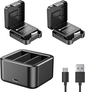 FirstPower Replacement Insta360 Ace Pro Battery 2-Pack 1800mAh 3.85V Lithium-Ion with Triple Slot Battery Charger Compatible with Insta360 Ace/Ace Pro Action Camera