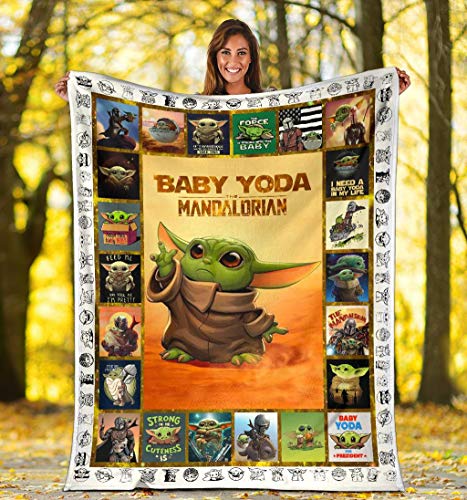 Baby Yo-da Blanket Star-Wars Blanket Mandalorian Blanket - Yo-da Funny Blanket Gift Idea