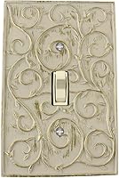Vista 4 de Meriville - Placa de pared para interruptor simple con diseño de volutas francesas